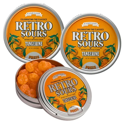 Retro Sours Tangerine- Iconic Candy- 3 Count Hard Candy - Image 1 of 3