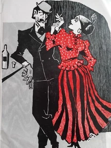 Sigfredo Pastor - Xilografia original - Tango - Picture 1 of 3