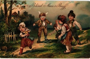 Antigua postal vintage niñas y muñecas de juguete (1009) - Imagen 1 de 2