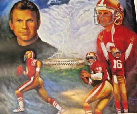 Joe Montana San Francisco 49ers Poster Football Print 27x27 Large Color Detail Cover