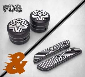 Fit H-D 2014-19 TOURING Contrast Cut Saddlebag Latch Cover & Front Axle Cover - Foto 1 di 10