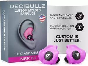 Decibullz - Custom Molded Earplugs, 31Db Highest NRR, Comfortable Hearing - Picture 1 of 7