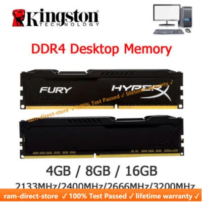 FURY DDR4 8GB 16GB 4GB 32GB 2666MHz PC4-21300 Desktop RAM Memory DIMM 288 - Image 1 of 4