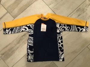 NEW Gymboree Boys Rashguard Long Sleeve Swim Shirt - Blue / Yellow - Size 4 - Picture 1 of 1