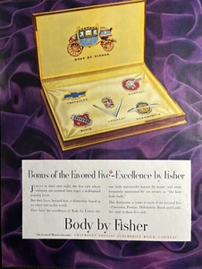 1951 Body By Fisher Favored Five Chevrolet Oldsmobile Buick Pontiac VTG Print Ad - Picture 1 of 1