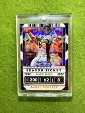 Aaron Rodgers GALACTIC PRIZM SSP CASE HIT CARD JERSEY #8CAL 2020 Contenders JETS