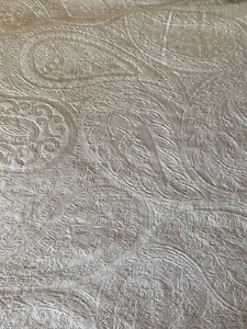1 yarda de tela de tapicería con estampado de cachemira abstracta blanco roto (R305-RK16) - Imagen 1 de 3