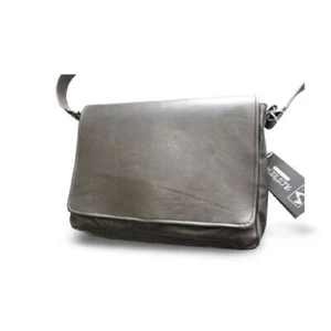 BORSA A TRACOLLA ARTIGIANALE DA UOMO IN VERA PELLE, MOD: GIO-GRIGIO - Foto 1 di 3