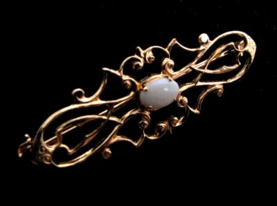 Broche prendedor de latón WEH Hayward con estrás de ópalo genuino Foto 1 de 4