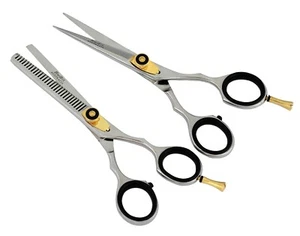 5.5"PROFESSIONAL SALON HAIRDRESSING HAIR CUTTING THINNING BARBER SCISSORS SET - Picture 1 of 9