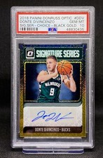 2018-19 Donruss Optic Signature Series Donte DiVincenzo Black Gold /8 RC PSA 10