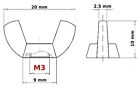 M3 M4 M5 M6 M8 WING BUTTERFLY NUTS FIT BOLTS SCREWS METRIC DIN 315 BZP WINGNUTS