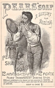 1886 PEARS SHAVING SOAP A LUXURY FOR SHAVING VINTAGE ORIGINAL FULL-PAGE PRINT AD - Picture 1 of 4