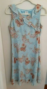 Talbots Kids Sleeveless Ruffle Paisley Print Midi Dress Girl's Size 18 Summer - Picture 1 of 9