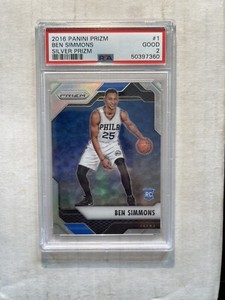 2016-17 Panini Prizm Silver Prizms Ben Simmons ROOKIE CARD RC 1 PSA 2 GOOD 76ers