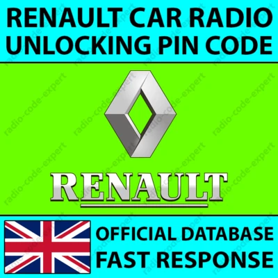 RENAULT RADIO UNLOCKING PIN CODE CAPTUR CLIO KANGOO KOLEOS LAGUNA MODUS ZOE - Image 1 of 4