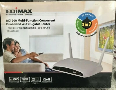 Edimax Dual-Band AC1200 Router/Extender/AP, 3-in-1 Smart Device BR-6478AC - Image 1 of 2
