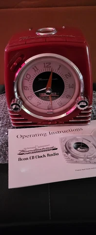 Thunderbird Neon Clock Radio CD Player RED 20th Anniversary Collectible Cover