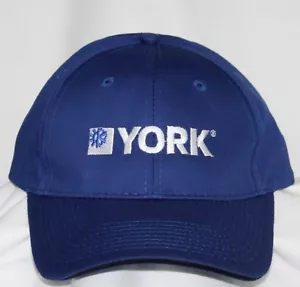 YORK Logo Embroidered Baseball Cap 6-Section Blue Port & Company New - Picture 1 of 5