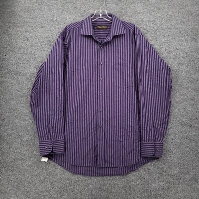 Camisa de vestir Donald J Trump para hombre 16,5 34-35 púrpura sin hierro ajuste regular abotonada Foto 1 de 4