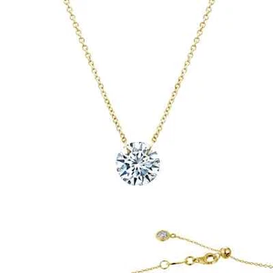 BRAND NEW Lafonn Yellow Gold Plated 2CTW Frameless Solitaire Necklace N0070CLG18 - Picture 1 of 1