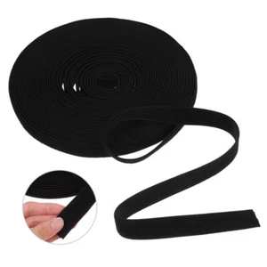 Elasticity Nylon Hook And Loop Fastener Tape Black Stretch Band 20 Yards - Picture 1 of 12