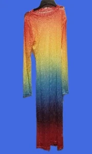 Maxi Vestido de Baño Talla XL Color Arco Iris Malla Cubierta Ropa de Playa Verano - Imagen 1 de 4