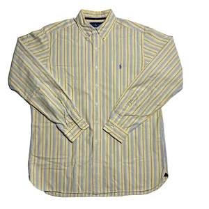 VTG Ralph Lauren Mens L Classic fit Long Sleeve Oxford Shirt Yellow 100% Cotton - Picture 1 of 19