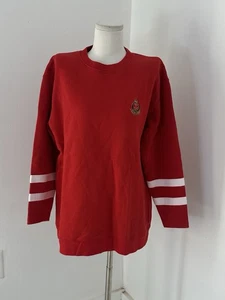 Vintage Ralph Lauren Crest Logo Preppy Striped Oversize Sweatshirt Size Small - Bild 1 von 5