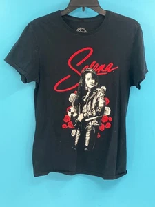 T-shirt donna Selena nera con grafica rosa rossa e bianca merce ufficiale S/CH - Foto 1 di 6