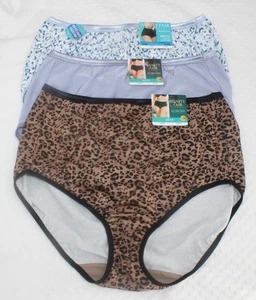 NWT set/3 VANITY FAIR ILLUMINATION BRIEFS 13109 ROMANCE BLUE LEOPARD 2XL/9 - Picture 1 of 5
