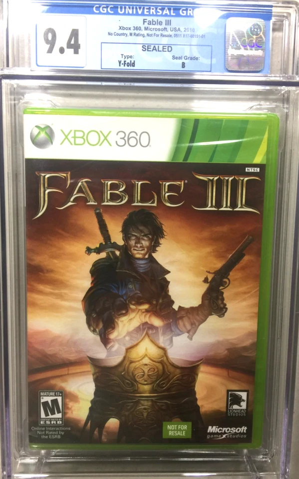 Fable III 3 Xbox 360 CGC Graded 9.4 New Sealed Sexy Lionhead & Microsoft Studios - Image 1 of 4