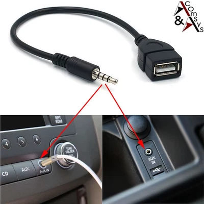 USB 2.0 auf 3,5mm Klinke Audio AUX Adapter – Musik über USB-Stick abspielen 20cm - Bild 1 von 4