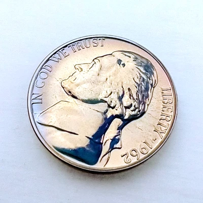 1962 Gem Proof Hazy & Toned Jefferson Nickel ⁄⁄ Free Shipping [Y3] - Image 1 of 3