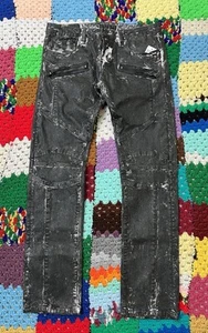 Pantalones de mezclilla elásticos Cult of Individuality negros engrasador Moto botón mosca 32 34 - Imagen 1 de 20