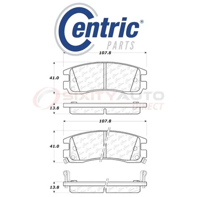 Centric Posi Quiet Disc Brake Pads w Shims for 2002-2007 Buick Rendezvous gj - Imagem 1 de 4