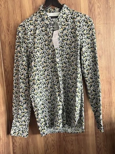 French Connection Floral Print Long Sleeve Shirt 100% linen - Medium bnwt - Picture 1 of 7