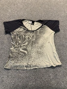 Harley-Davidson Shirt Womens L Gray Thin Light T-shirt Motorcycle Biker Stars - Picture 1 of 9