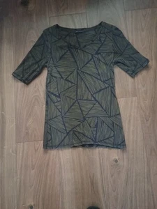 M&S Collection Top Navy And Green Summer Casual Cute Design Size 10 - Picture 1 of 1