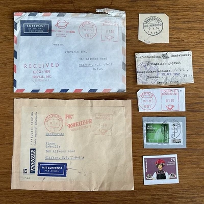 7 Germany stamps~1914-2019~customs inspection~cut postmark~postage meter~private - Image 1 of 4