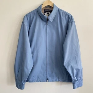 Haggar Blue Bomber Jacket Medium Made in Egypt Stuff You Can Wear Lightweight - Picture 1 of 13