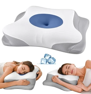 Cervical Neck Pillow - Contour Bed Pillow for Neck Pain Relief, Ergonomic Orthop - Picture 1 of 8