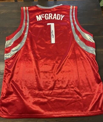 CAMISETA REEBOK AUTÉNTICA FIRMADA POR TRACY MCGRADY de los Houston Rockets - Certificado de autenticidad Beckett Foto 1 de 4