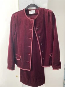 Women Vintage “Choice” by Butte Burgundy Skirt 10; 35 Inches Long, Blazer 14 - Picture 1 of 8