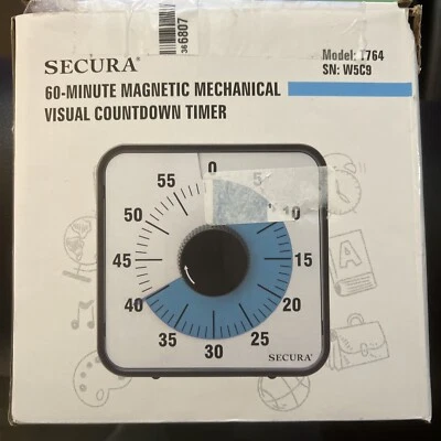 Secura 60-Minute Visual Countdown Timer, 7.5-Inch Oversize Classroom Visual Time - Image 1 of 2