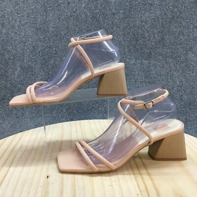 Dolce Vita Heels Womens 10 Open Toe Ankle Strappy Comfort Pink Faux Leather - Image 1 of 4