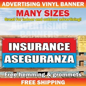 INSURANCE ASEGURANZA Advertising Banner Vinyl Mesh Sign salesman agent auto heal - Picture 1 of 5