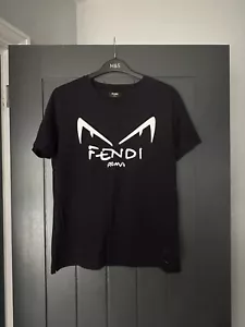 Fendi T-shirt Diabolic Eyes Navy Blue Size Small BNWT - Picture 1 of 8