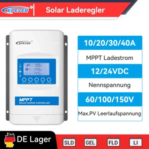 Epever 12V/24VDC MPPT Solar Ladegerät Regler 10/20/30/40A PV 60/100/150V Auto - Bild 1 von 20