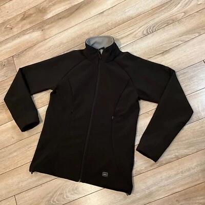 Women’s Black Soft Shell Zip Up Jacket 3 Pockets Sz XS — 第 1/3 张图片